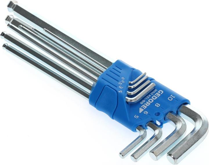 Produktbild Gedore H 42 KEL-88 Winkelschraubendreher-Satz XL Kugelkopf im Halter 8-teilig 2-10 mm