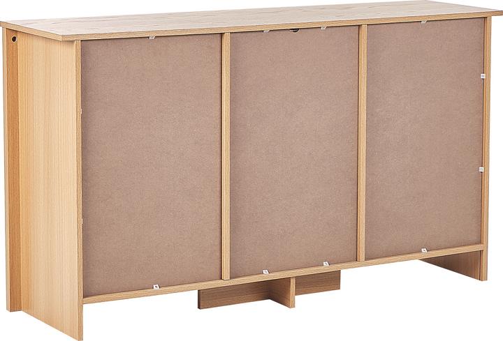 Image du produit Beliani Buffet couleur bois clair 3 tiroirs 2 portes LANSIN (140 x 80 x 40 cm)