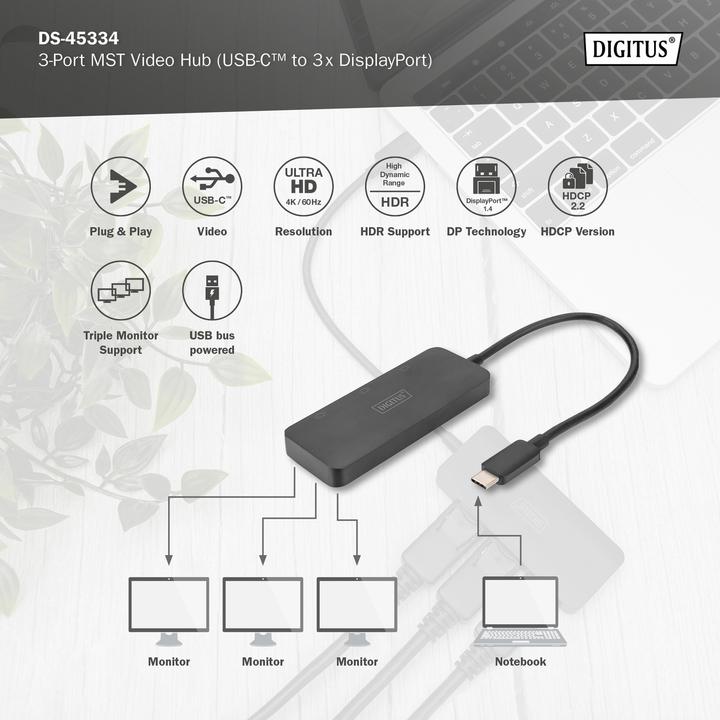 Produktbild Digitus DS-45334 (USB-C, 3 Ports)