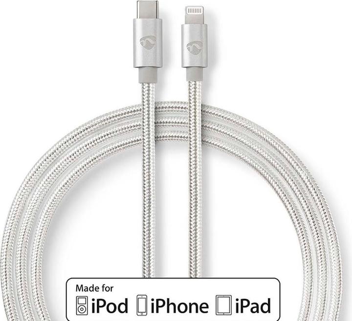 Produktbild Nedis Lightning ST -> USB-C ST 1.0m aluminium (Window-Box) (1 m, USB 2.0)
