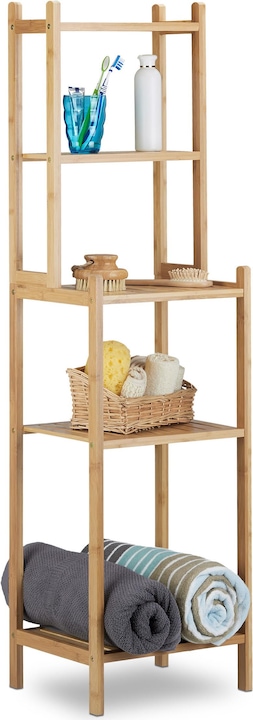 Actual product image Relaxdays Bathroom shelf bamboo (33 x 28 x 121 cm)