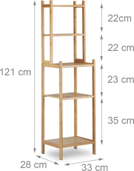 Actual product image Relaxdays Bathroom shelf bamboo (33 x 28 x 121 cm)