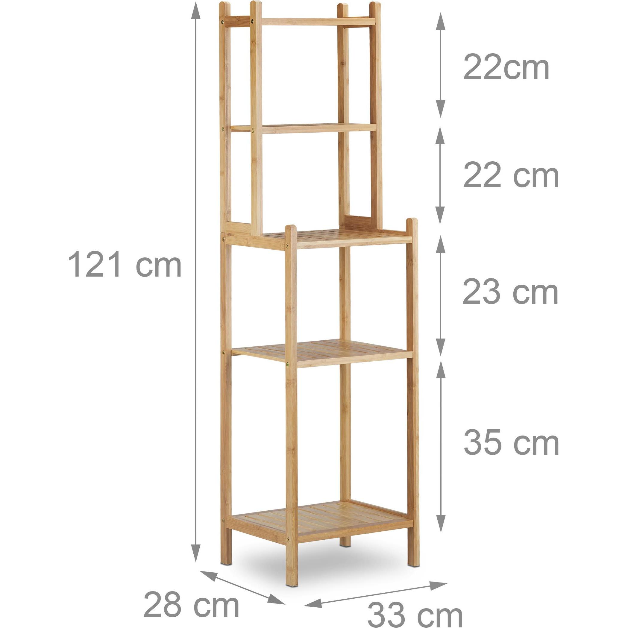 Thumbnail - Relaxdays, Badezimmerregal, Badregal (33 x 28 x 121 cm)
