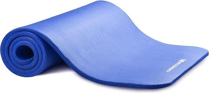 Actual product image Wozinsky exercise mat 181 x 63 x 0.9 cm thick gymnastics yoga mat blue (9 mm)