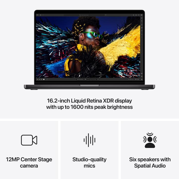 Produktbild Apple MacBook Pro 16 – 2024 Nano (16.20", M4 Max, 64 GB, 1000 GB, DE)