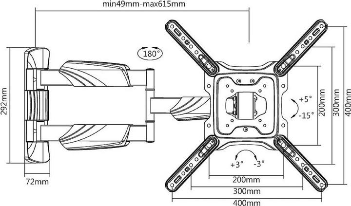 Produktbild Reflecta Flexo 55-4040T (Wand, 35 kg, 23" - 55")