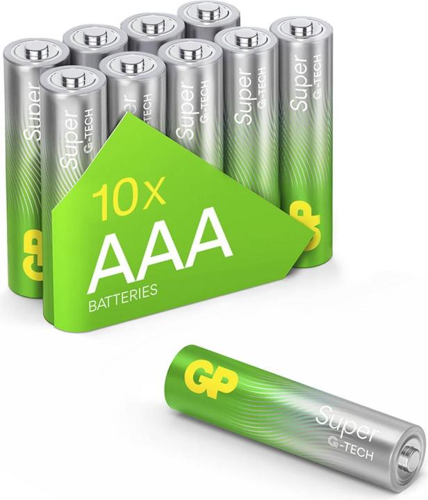 Actual product image GP Batteries 6+4 GP Super Alkaline 1.5V AAA Micro LR03 GPSUP24A997C10 (10 pcs., AAA)