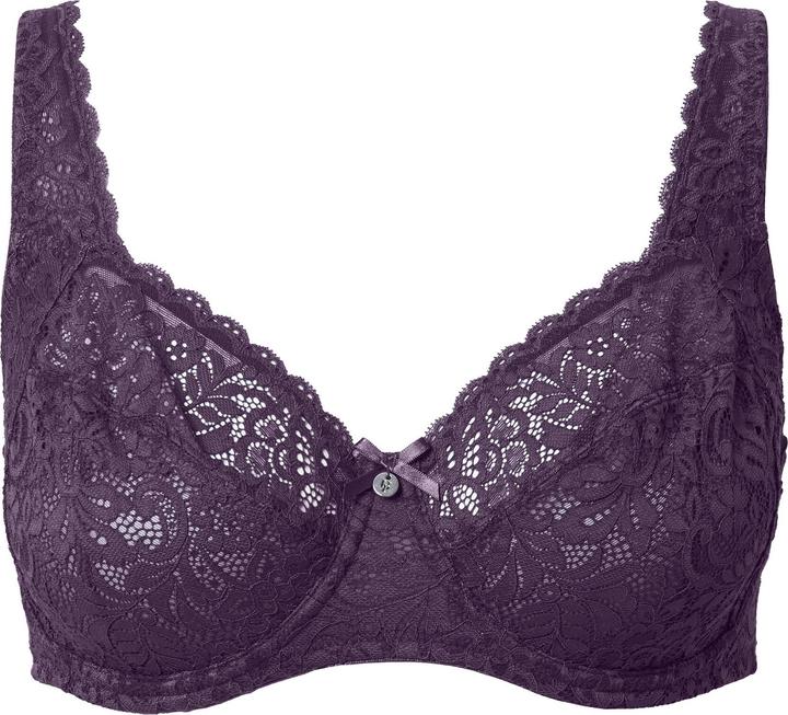 Image du produit Ulla Popken Soutien-gorge à armatures, dentelle florale, entièrement confectionné en dentelle, bonnet C-E (115 G)