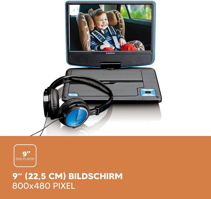 Actual product image Lenco Portable player DVP-910 (DVP910BLAU) (Portable DVD player)