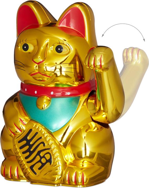 Immagine prodotto Relaxdays Gatto Maneki Neko Winky (10 x 8 x 16 cm)