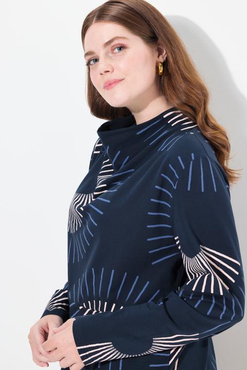 Actual product image Ulla Popken Eco Cotton Abstract Print Sweatshirt Dress (46, 48)