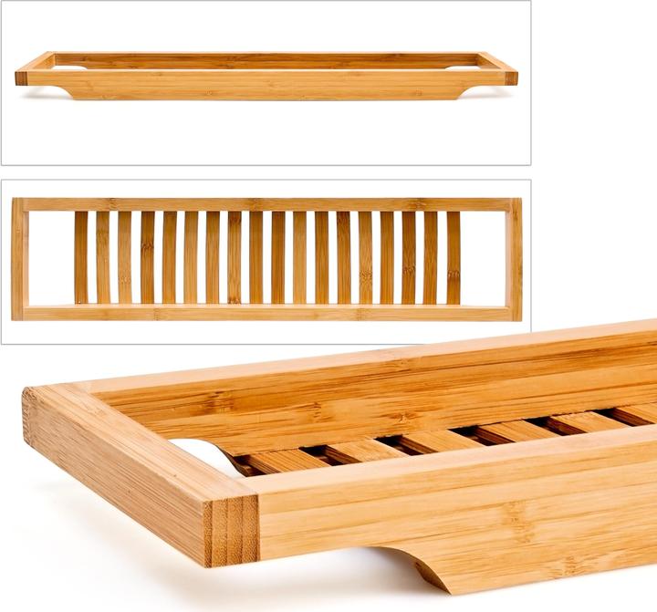 Actual product image Relaxdays Bamboo bathtub shelf (65 x 15 x 4 cm)