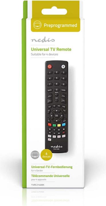 Actual product image Nedis Universal remote control | Pre-programmed | 4 devices | Amazon Prime / Disney + Button / Google (Universal remote control, Infrared)
