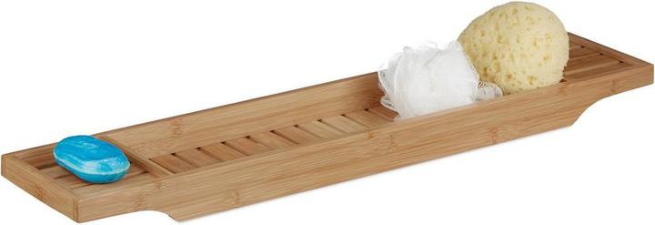 Actual product image Relaxdays Bamboo Bath Shelf