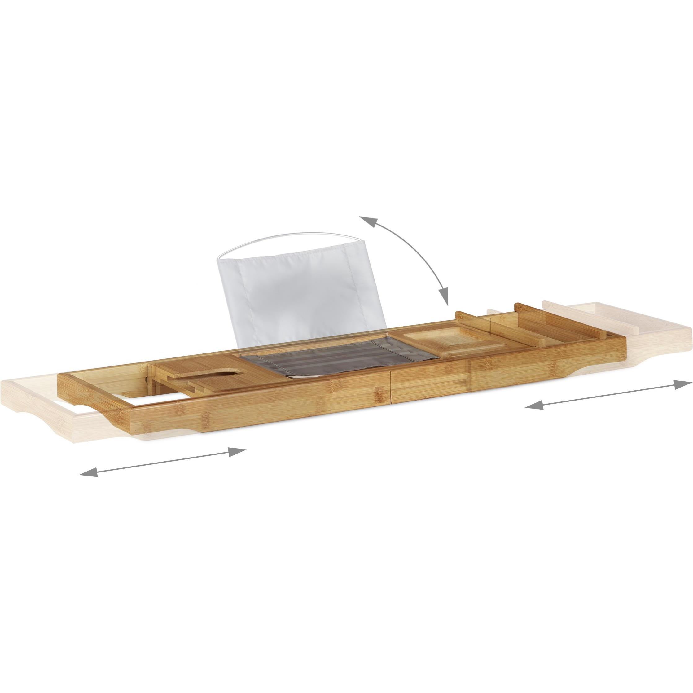 Relaxdays, Duschablage, Badewannenablage Bambus (107.5 x 23 x 19 cm)