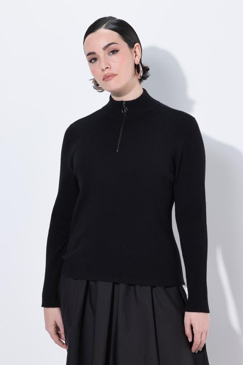 Immagine prodotto Ulla Popken Pullover, Troyer, Rippstrick, Slim, Zippkragen (56)