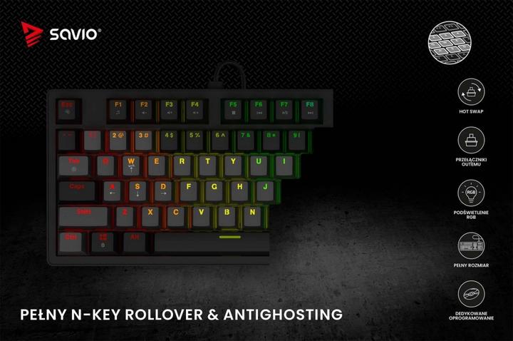 Image du produit Savio STYX Mechanical Keyboard Outemu Red Hot Swap RGB (ING. Int., Filaire)