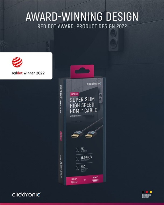 Produktbild clicktronic Ultraslim High Speed HDMI Kabel (0.50 m, HDMI)
