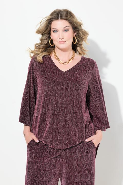 Actual product image Miamoda A-line t-shirt with glitter effect and 3/4 sleeves (48)