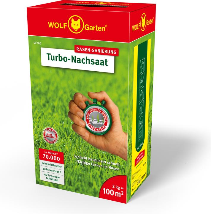 Productafbeelding Wolf-Garten Gazonmeststof Turbo Reseeding LR 100 | 2kg | voor 100m² (Gazonzaad)