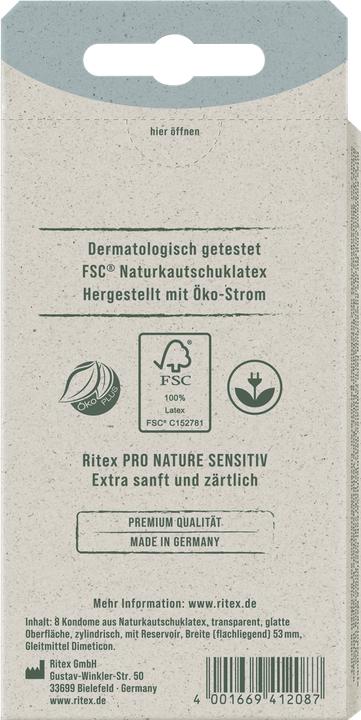 Actual product image Ritex Pro Nature Sensitive, condoms, 8 pieces (8 pcs.)