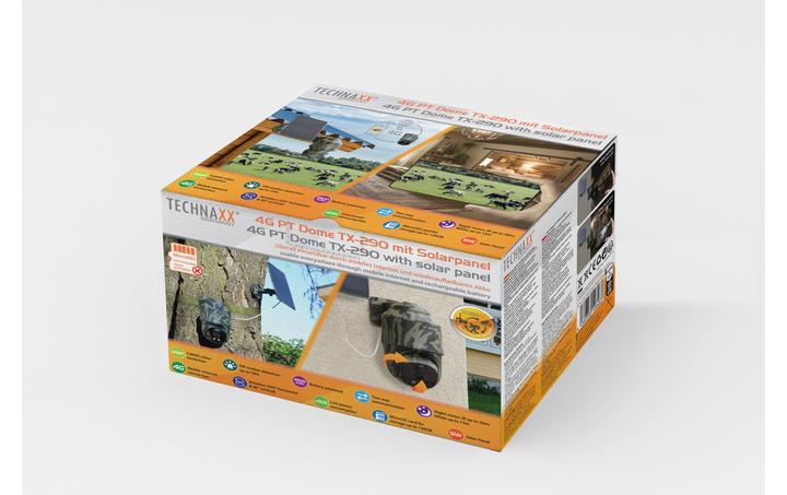 Actual product image Technaxx Surveillance set 4G PT Dome TX-290 with solar module, type (2560 x 1440 Pixels)
