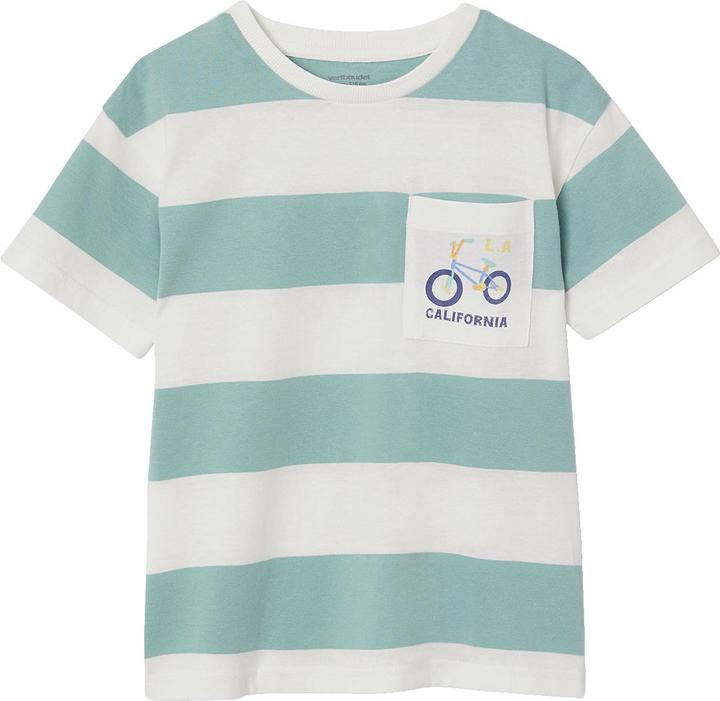 Actual product image Vertbaudet Jungen T-Shirt mit breiten Streifen und Recycling-Baumwolle (158, 164)