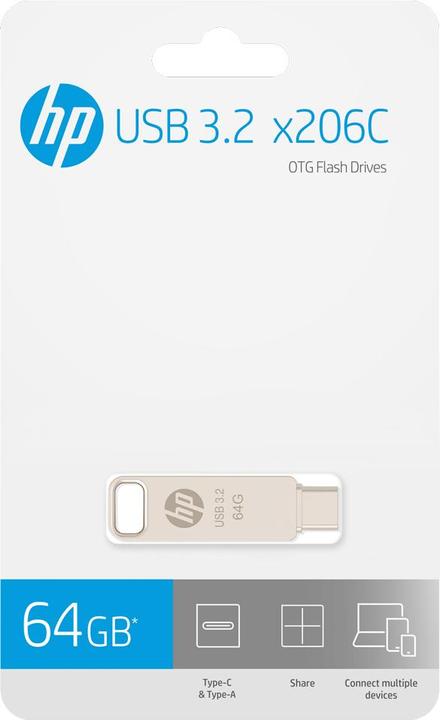 Immagine prodotto PNY USB 3.2 HP 64GB X206C OTG TYPE-C METALLO (64 GB, USB-A, USB-C)