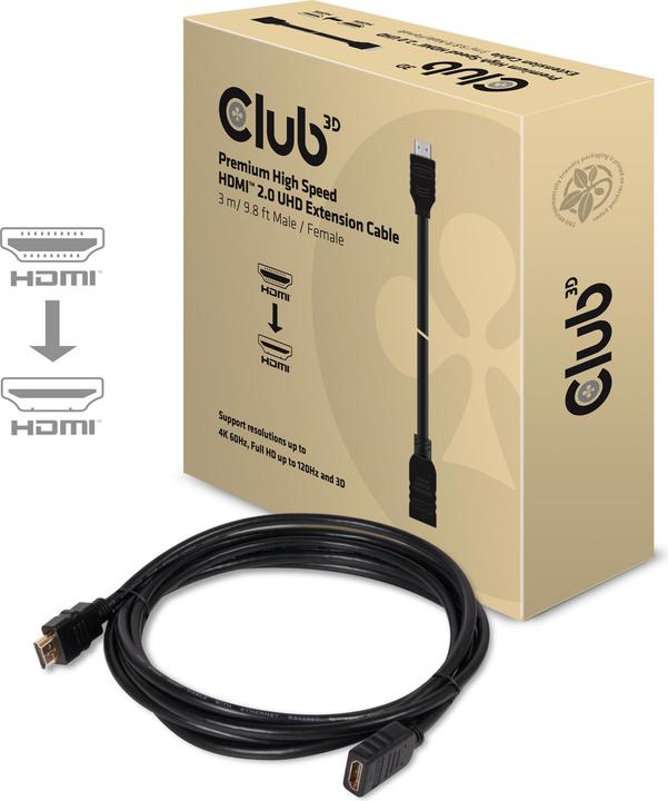 Produktbild Club 3D HDMI (Typ A) — HDMI (Typ A) (3 m, HDMI, 2.0)