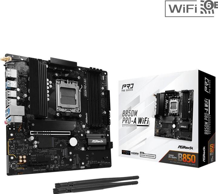Actual product image AsRock B850M Pro-A WiFi (AM5, AMD B850, mATX)
