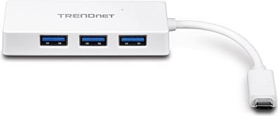 Actual product image Trendnet USB-HUB 4-port USB3.0 ultra-mini hub and USB-C (USB-C, 4 Ports)
