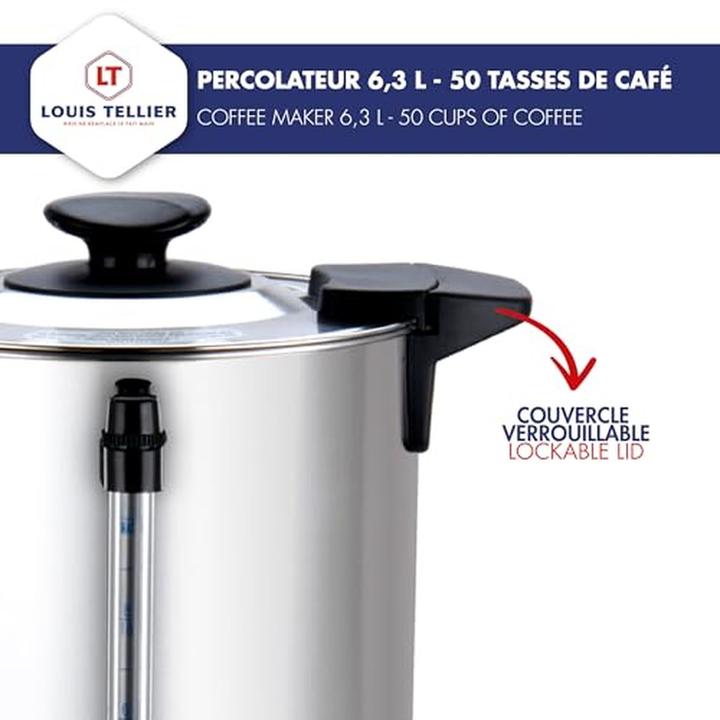 Produktbild Louis Tellier Professionelle Kaffeemaschine mit Warmhaltefunktion und Tropfschutz