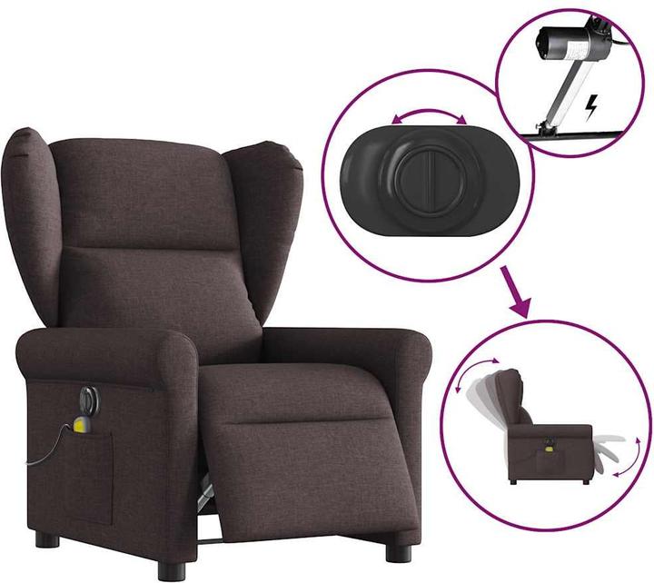 Immagine prodotto vidaXL Sedia da massaggio elettrica in tessuto marrone scuro