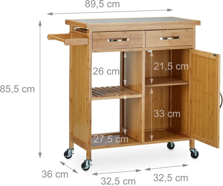 Image du produit Relaxdays Chariot de cuisine