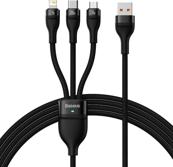 Immagine prodotto Baseus Cavo USB 3in1 (1.20 m, USB 3.2 Gen 1, 100 W)