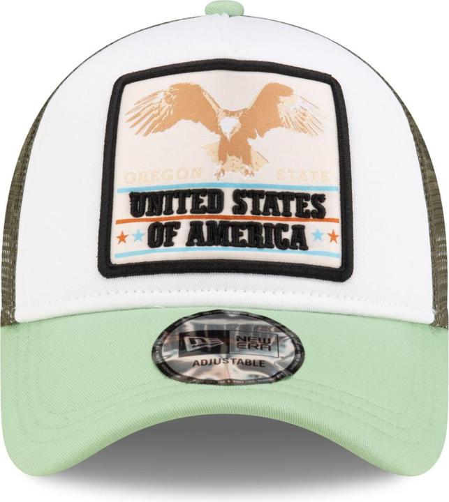 Actual product image New Era Adjustable A-Frame Trucker Cap - USA EAGLE
