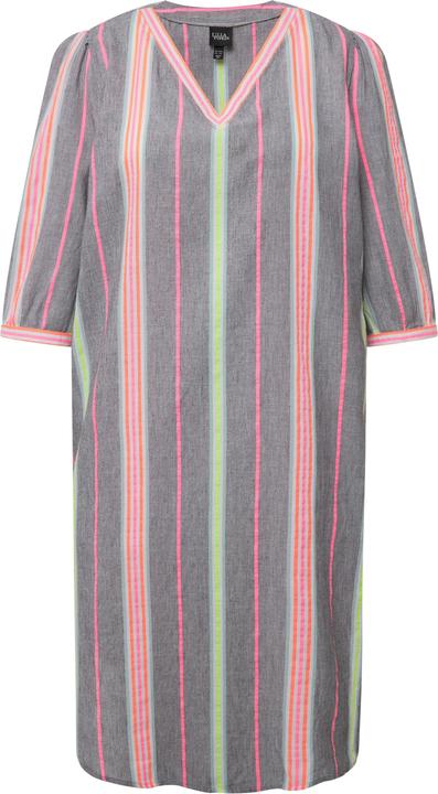 Actual product image Ulla Popken Pastel Striped 3/4 Sleeve V-Neck Kaftan (46, 48)