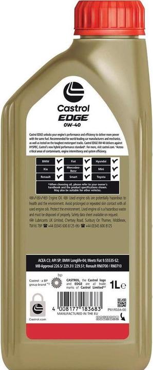 Actual product image Castrol Edge (1 l, SAE 0W-40)