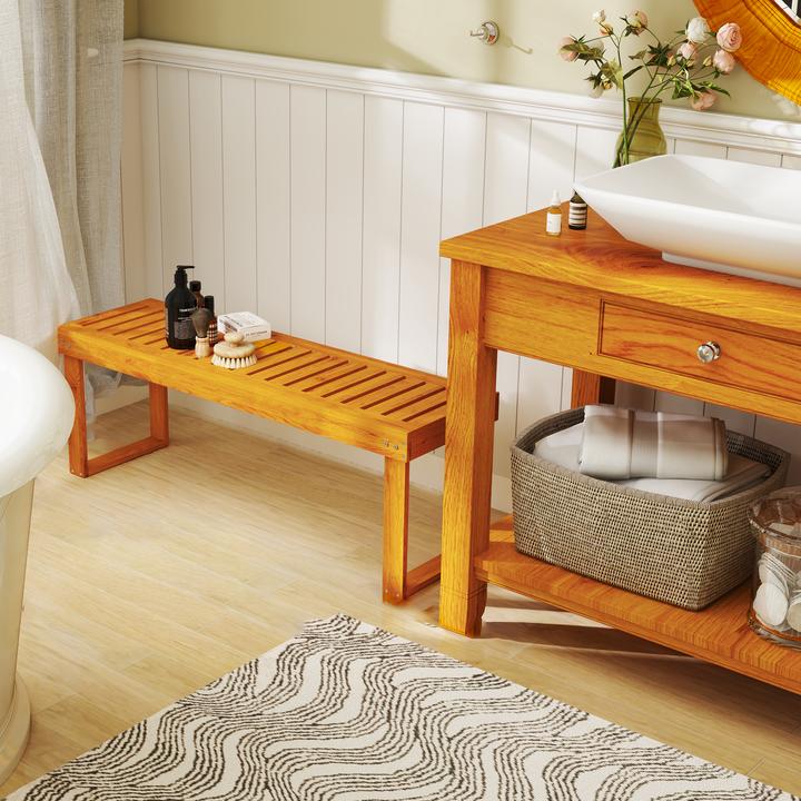 Produktbild Outsunny Gartenbank Kiefernholz Teak