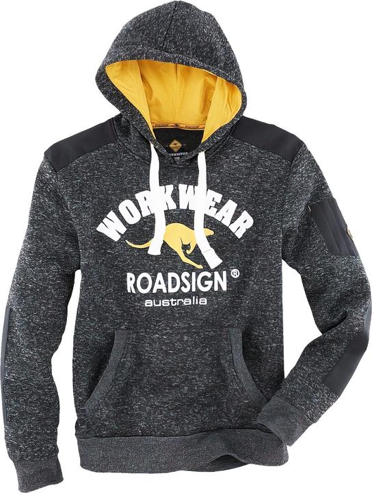 Produktbild Roadsign Bekleidung Strickfleecehoodie schwarz melange/gelb (M)