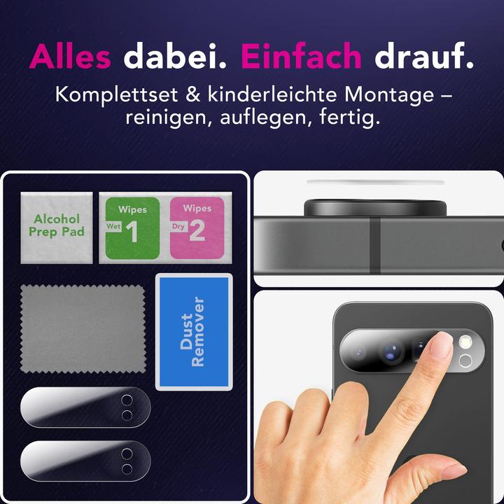 Produktbild Nalia Kameraglas "Focus.X2 MAX" - 2x Schutz Glas für Kamera Linse Klar - Cam Protector Tempered Glass (Google Pixel 10 Pro XL)