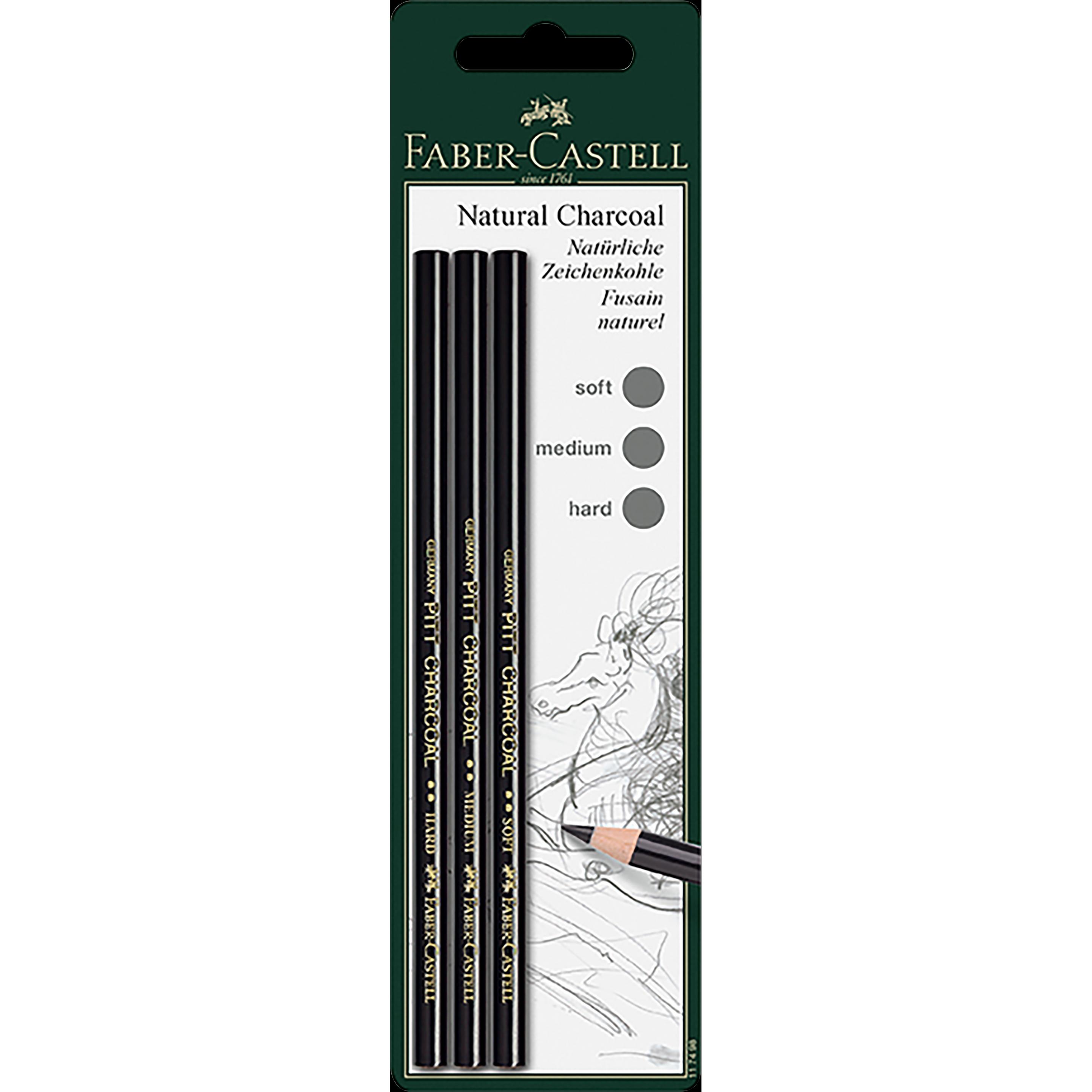 Faber-Castell, Bleistift, Pitt Zeichenkohlestifte (M, 3 x)