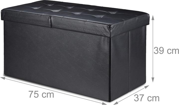 Actual product image Relaxdays Folding Storage Bench, Faux Leather (75 cm)