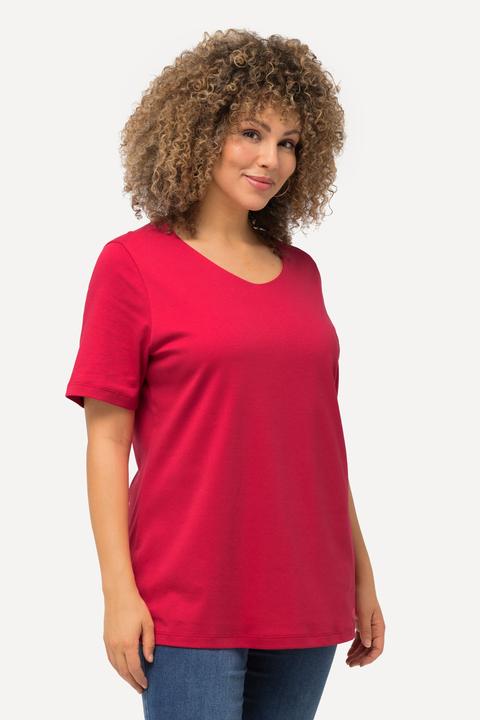 Produktbild Ulla Popken Shirt, doppellagige Vorderseite, Slim, Rundhals, Halbarm (56)