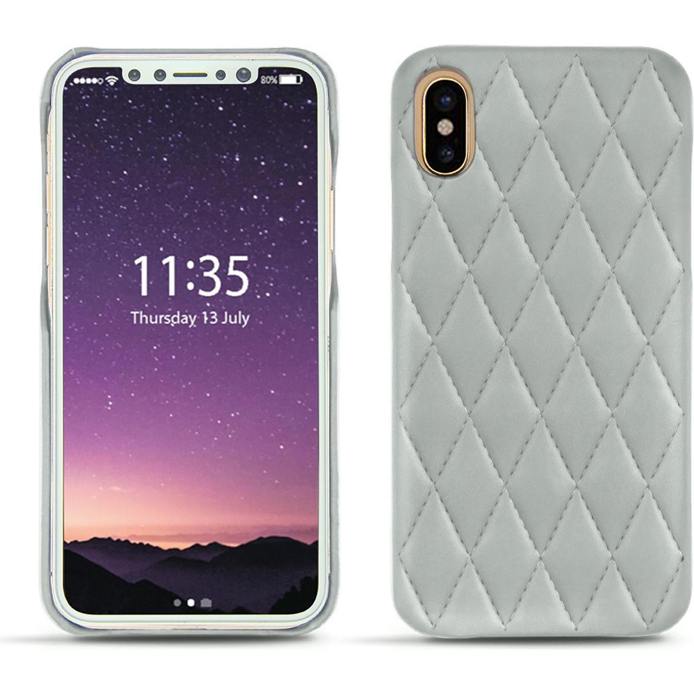 Thumbnail - Noreve Lederschutzhülle (Apple iPhone XS), Smartphone Hülle, Grau