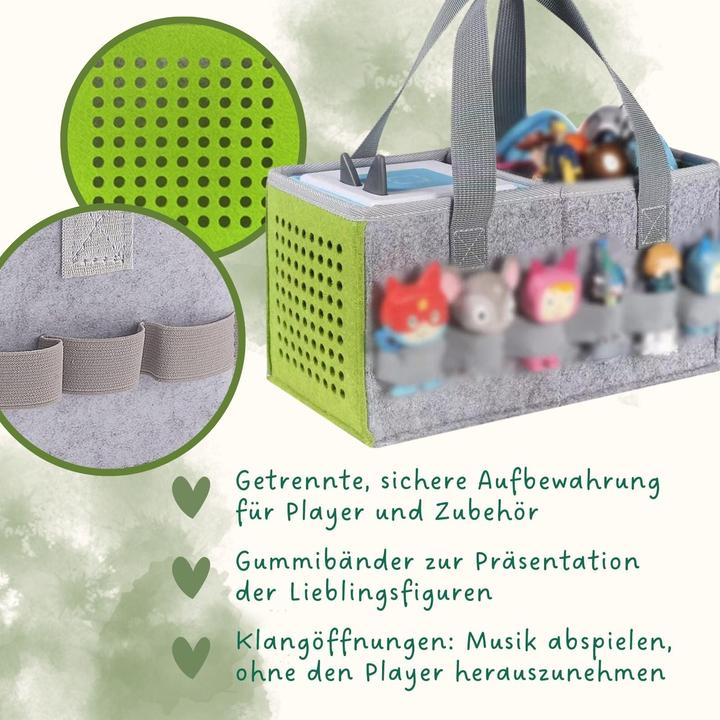 Produktbild Hermex Aufbewahrungstasche für Hörspielbox und Figuren Organizer-Tasche für Hörspiel Grün