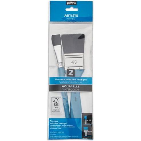 Pebeo, Pinsel, 2 Spalter Aquapinsel + flach