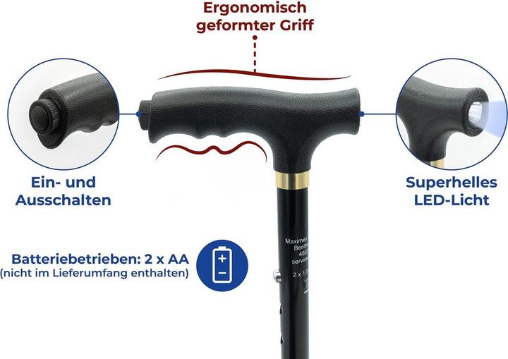 Produktbild Wenko Faltbarer LED Spazierstock