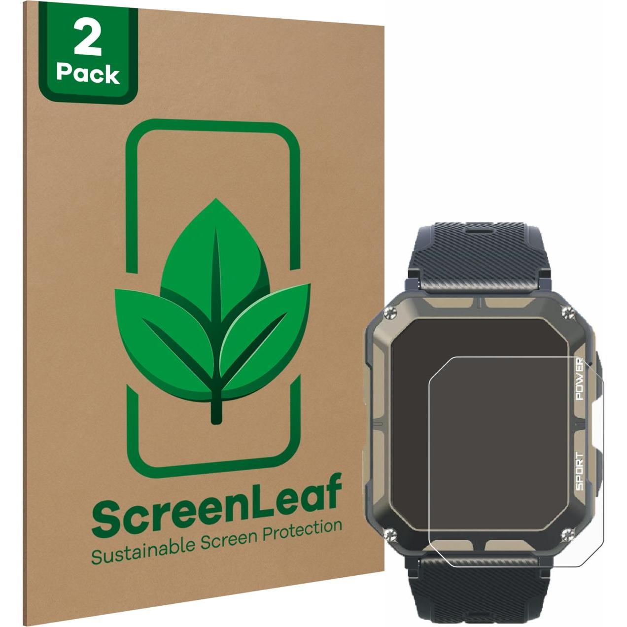 ScreenLeaf Schutzfolie nachhaltiger Displayschutz Displayschutzfolie Folie Klar Transparent, Smartwatch Schutzfolie, Tra...