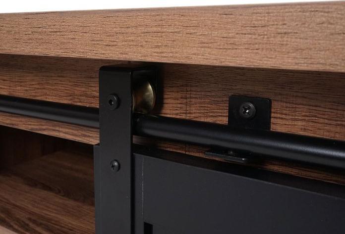 Produktbild Mendler TV-Rack HWC-K75, Holz-Optik Industrial Metall 43x150x40cm, braun